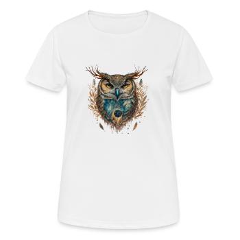 Magic owl shamanic power animal, intuition. - Women's Breathable T-Shirt - white - Front - AI Model Female 172 dark (172cm)
