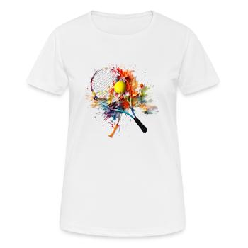 Tennis ist ein beliebter Sport - Frauen T-Shirt atmungsaktiv - Weiß - Vorne - AI Model Female 172 dark (172cm)