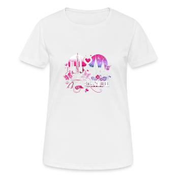 Romantisches Paris Hollywood – Stadtzauber Kunst - Frauen T-Shirt atmungsaktiv - Weiß - Vorne - AI Model Female 172 dark (172cm)