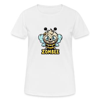 ZomBee - L'Abeille Zombie - T-shirt respirant Femme - blanc - Devant - AI Model Female 172 dark (172cm)