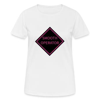 Panneau d’avertissement de l’opérateur lisse - T-shirt respirant Femme - blanc - Devant - AI Model Female 172 dark (172cm)