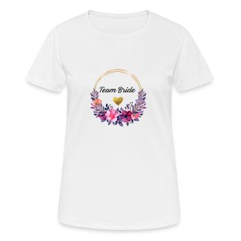 Junggesellinnenabschied Team Bride Blumenkranz - Frauen T-Shirt atmungsaktiv - Weiß - Vorne - AI Model Female 172 dark (172cm)