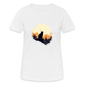 Lonely cat - Women's Breathable T-Shirt - white - Front - AI Model Female 172 dark (172cm)
