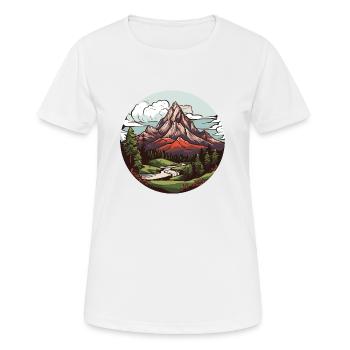 Montagnes, Paysage, Nature, Cercle - T-shirt respirant Femme - blanc - Devant - AI Model Female 172 dark (172cm)