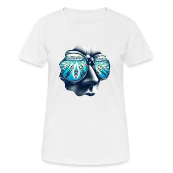 Fokus des Schwimm-Champions - Frauen T-Shirt atmungsaktiv - Weiß - Vorne - AI Model Female 172 dark (172cm)