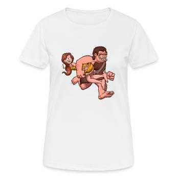 Homme des cavernes Kidnapping Femme des cavernes - T-shirt respirant Femme - blanc - Devant - AI Model Female 172 dark (172cm)