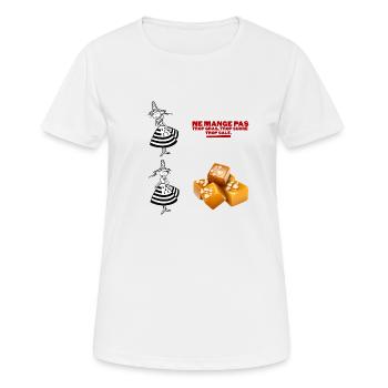 Humour de Bretagne : Caramel au beurre salé - T-shirt respirant Femme - blanc - Devant - AI Model Female 172 dark (172cm)
