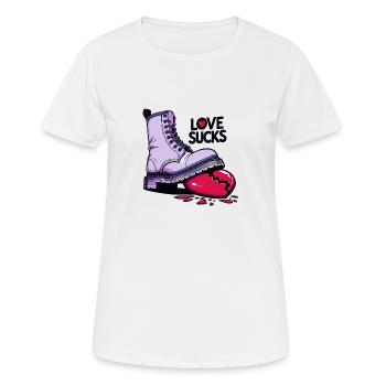 Love Sucks - Anti-Valentine's Day Apparel - Women's Breathable T-Shirt - white - Front - AI Model Female 172 dark (172cm)