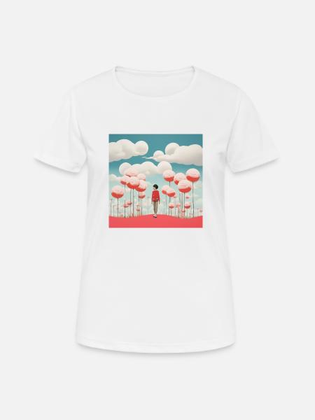 Celestial Whimsy: A Kuma-Inspired Journey in Silve - Women's Breathable T-Shirt - white