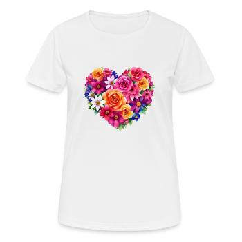 Flowers - a heart full of - Women's Breathable T-Shirt - white - Front - AI Model Female 172 dark (172cm)