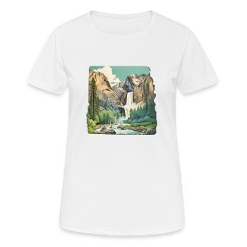 Wunder schöne Berglandschaft - Frauen T-Shirt atmungsaktiv - Weiß - Vorne - AI Model Female 172 dark (172cm)