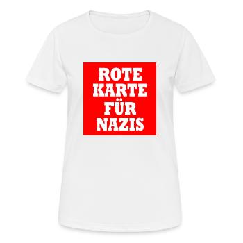 Rote karte für nazis - Frauen T-Shirt atmungsaktiv - Weiß - Vorne - AI Model Female 172 dark (172cm)