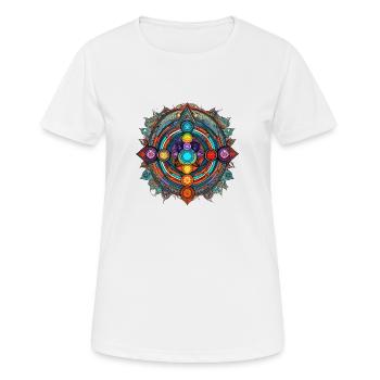 Yoga Chakra Mantra - Frauen T-Shirt atmungsaktiv - Weiß - Vorne - AI Model Female 172 dark (172cm)