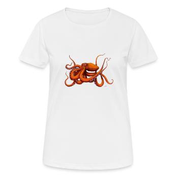 RIESIGER PAZIFISCHER OKTOPUS - Frauen T-Shirt atmungsaktiv - Weiß - Vorne - AI Model Female 172 dark (172cm)