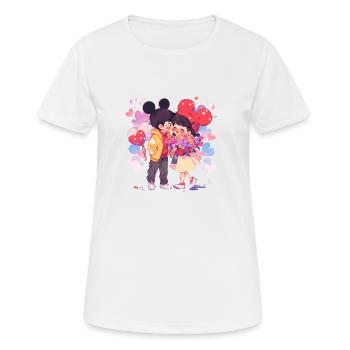 Couple mignon - T-shirt respirant Femme - blanc - Devant - AI Model Female 172 dark (172cm)