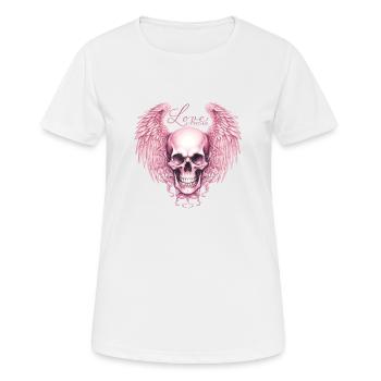 Love lifted me Valentine's Day Skeleton Gothic Wings - Women's Breathable T-Shirt - white - Front - AI Model Female 172 dark (172cm)