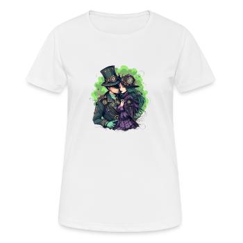 Steampunk Couple - Women's Breathable T-Shirt - white - Front - AI Model Female 172 dark (172cm)