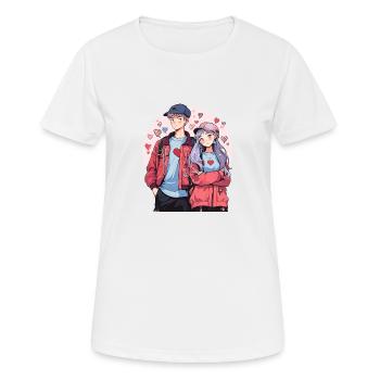 Lovebirds - Women's Breathable T-Shirt - white - Front - AI Model Female 172 dark (172cm)