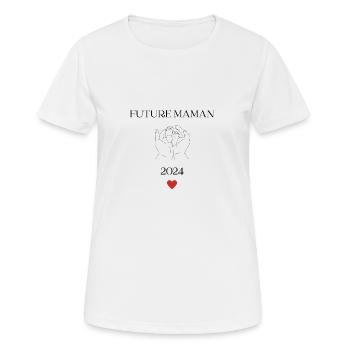 Future maman 2024 - T-shirt respirant Femme - blanc - Devant - AI Model Female 172 dark (172cm)