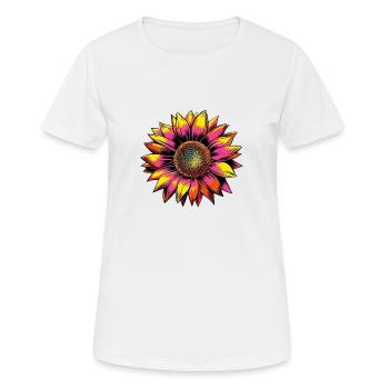 Tournesol Pop Art - T-shirt respirant Femme - blanc - Devant - AI Model Female 172 dark (172cm)