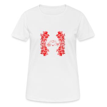 Flower Power - Frauen T-Shirt atmungsaktiv - Weiß - Vorne - AI Model Female 172 dark (172cm)
