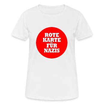 Rote karte für nazis - Frauen T-Shirt atmungsaktiv - Weiß - Vorne - AI Model Female 172 dark (172cm)