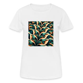 Abstraktes Laub - Frauen T-Shirt atmungsaktiv - Weiß - Vorne - AI Model Female 172 dark (172cm)
