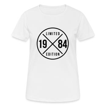 1984 Kreis 40. Geburtstag Farbwechsel - Frauen T-Shirt atmungsaktiv - Weiß - Vorne - AI Model Female 172 dark (172cm)