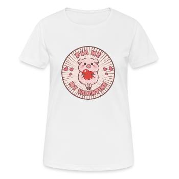 Piggy Valentine - Women's Breathable T-Shirt - white - Front - AI Model Female 172 dark (172cm)