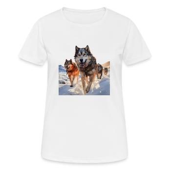 Schlittenhunderennen sind ein beliebter Sport - Frauen T-Shirt atmungsaktiv - Weiß - Vorne - AI Model Female 172 dark (172cm)