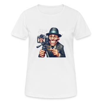 CamGlee - Immer im Fokus Edition - Frauen T-Shirt atmungsaktiv - Weiß - Vorne - AI Model Female 172 dark (172cm)