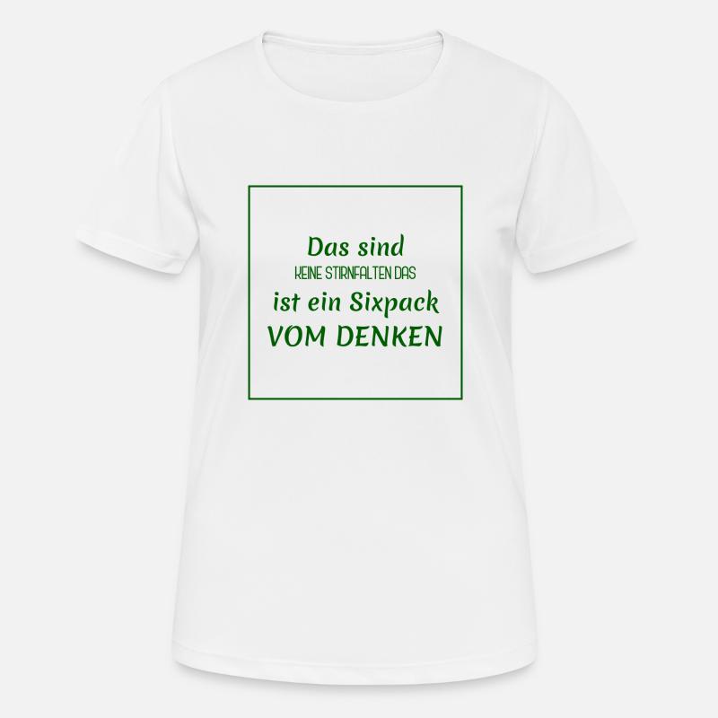 Funny Sayings - Thinking vs. Six-Pack - Women's Breathable T-Shirt - white
