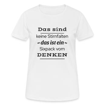 witziger Sixpack Spruch - Frauen T-Shirt atmungsaktiv - Weiß - Vorne - AI Model Female 172 dark (172cm)