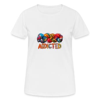 Süchtig nach Wolle - Frauen T-Shirt atmungsaktiv - Weiß - Vorne - AI Model Female 172 dark (172cm)