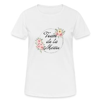 Das Team der Braut mit rosa Blumen - Frauen T-Shirt atmungsaktiv - Weiß - Vorne - AI Model Female 172 dark (172cm)