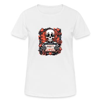 Coupable d’amour squelette mugshot Saint Valentin - T-shirt respirant Femme - blanc - Devant - AI Model Female 172 dark (172cm)