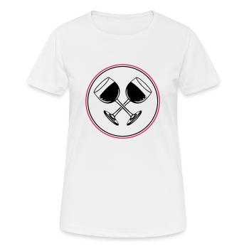 Wine Red Wine Glass - Women's Breathable T-Shirt - white - Front - AI Model Female 172 dark (172cm)
