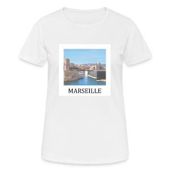Marseille - T-shirt respirant Femme - blanc - Devant - AI Model Female 172 dark (172cm)