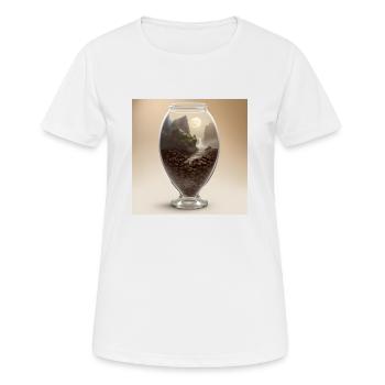 Calm in a Coffee Cup - Women's Breathable T-Shirt - white - Front - AI Model Female 172 dark (172cm)