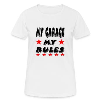 Garage - Frauen T-Shirt atmungsaktiv - Weiß - Vorne - AI Model Female 172 dark (172cm)