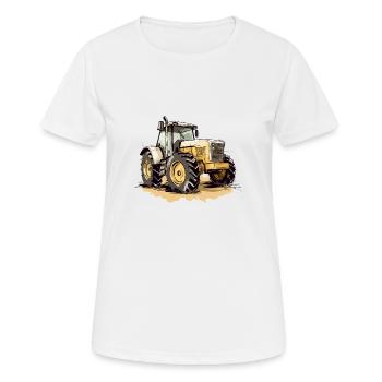 Gelber Traktor Nr. 3 - Frauen T-Shirt atmungsaktiv - Weiß - Vorne - AI Model Female 172 dark (172cm)