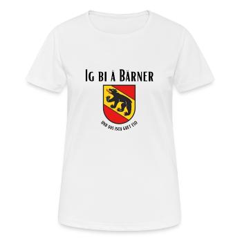 Ig bi ä Bärner - Frauen T-Shirt atmungsaktiv - Weiß - Vorne - AI Model Female 172 dark (172cm)