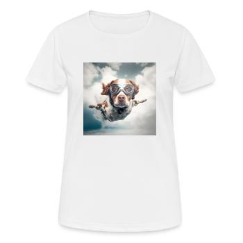 Fliegender Hund - Frauen T-Shirt atmungsaktiv - Weiß - Vorne - AI Model Female 172 dark (172cm)