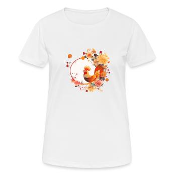 Coq du nouvel an chinois - T-shirt respirant Femme - blanc - Devant - AI Model Female 172 dark (172cm)