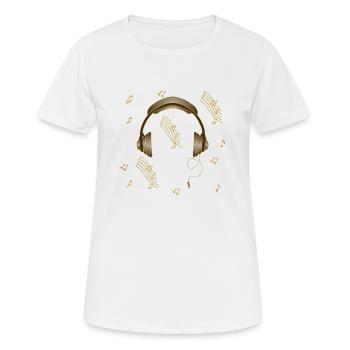 Earphone - Women's Breathable T-Shirt - white - Front - AI Model Female 172 dark (172cm)