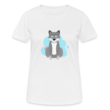 Éclaboussure de loup de dessin animé - T-shirt respirant Femme - blanc - Devant - AI Model Female 172 dark (172cm)