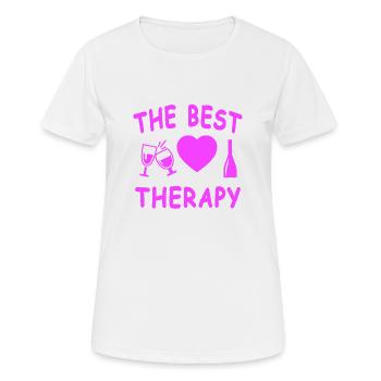 Wein - Frauen T-Shirt atmungsaktiv - Weiß - Vorne - AI Model Female 172 dark (172cm)