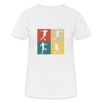 Retro Vintage Fußball - Frauen T-Shirt atmungsaktiv - Weiß - Vorne - AI Model Female 172 dark (172cm)