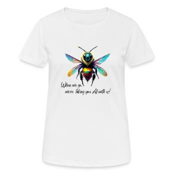 Quand nous irons - T-shirt respirant Femme - blanc - Devant - AI Model Female 172 dark (172cm)