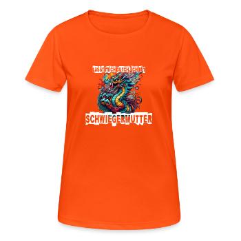 Lasst mich durch, ich bin Schwiegermutter - Frauen T-Shirt atmungsaktiv - Neonorange - Vorne - AI Model Female 172 dark (172cm)